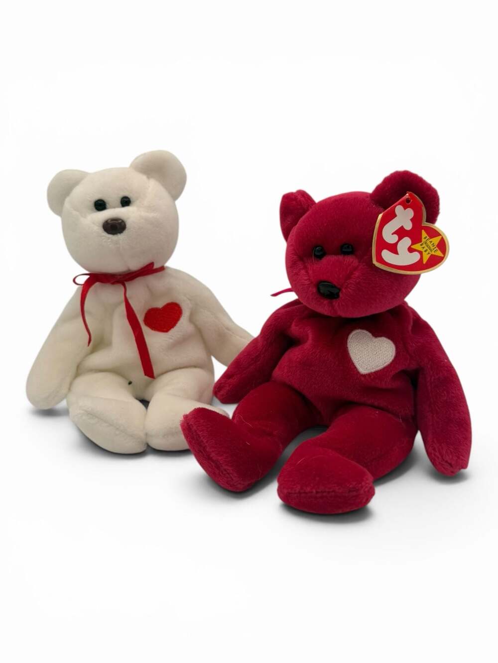 Ty Beanie Babies Valentino and Valentina Bear Set